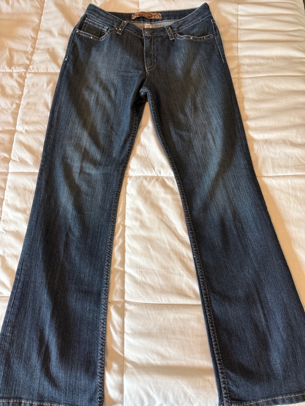 Dark Blue Wide Leg Jeans - Flattering Mid Rise